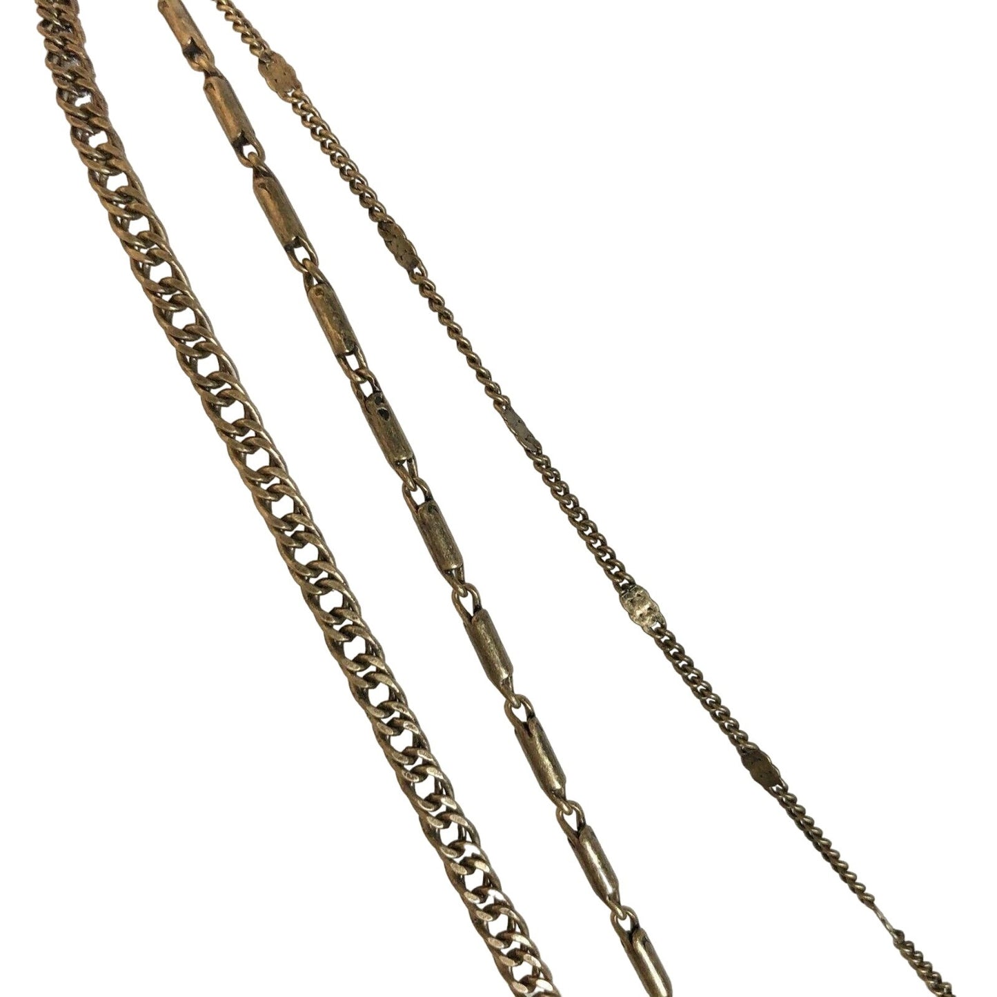 Chloe + Isabel 3 Part Convertible Necklace Crystals Brass Leaf EUC
