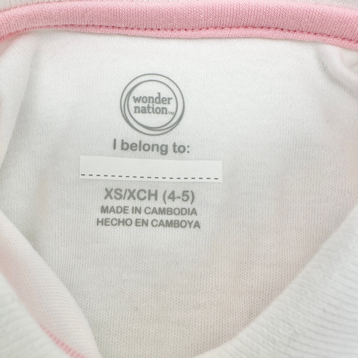 Wonder Nation Girls Uniform Long Sleeve Polo-style White XS Tagless Comfort NEW