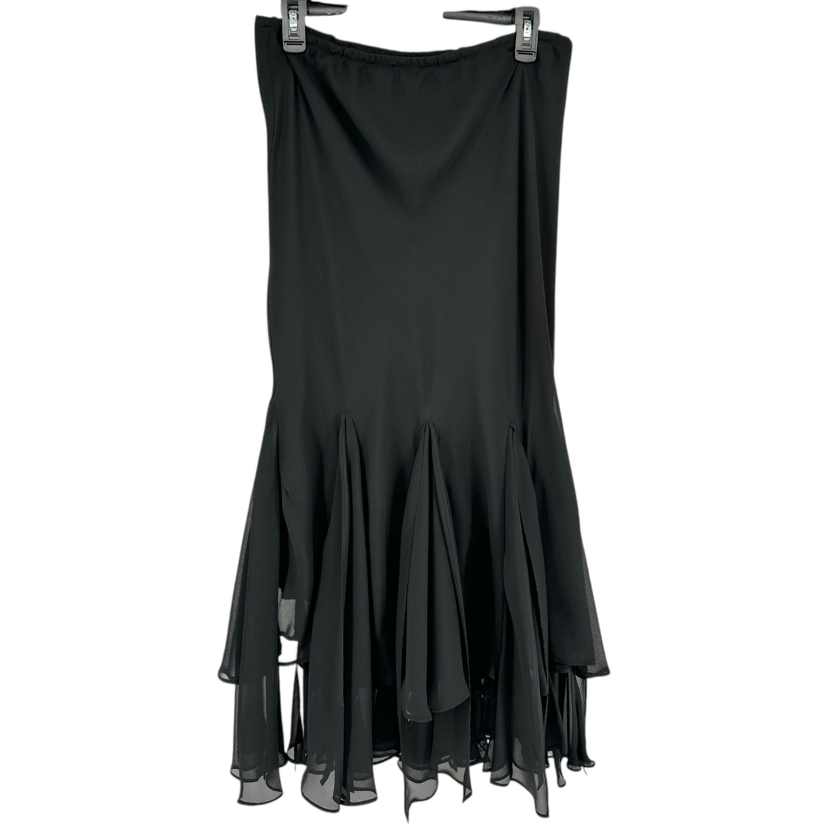 MSK Layered Chiffon Skirt Womens Size 12 Black Flowy Formal Fun Party Dancewear