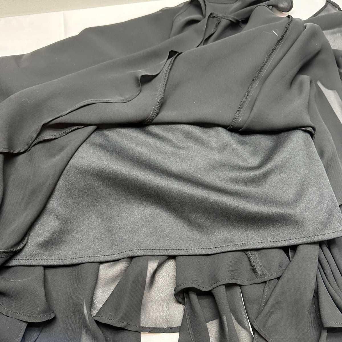 MSK Layered Chiffon Skirt Womens Size 12 Black Flowy Formal Fun Party Dancewear