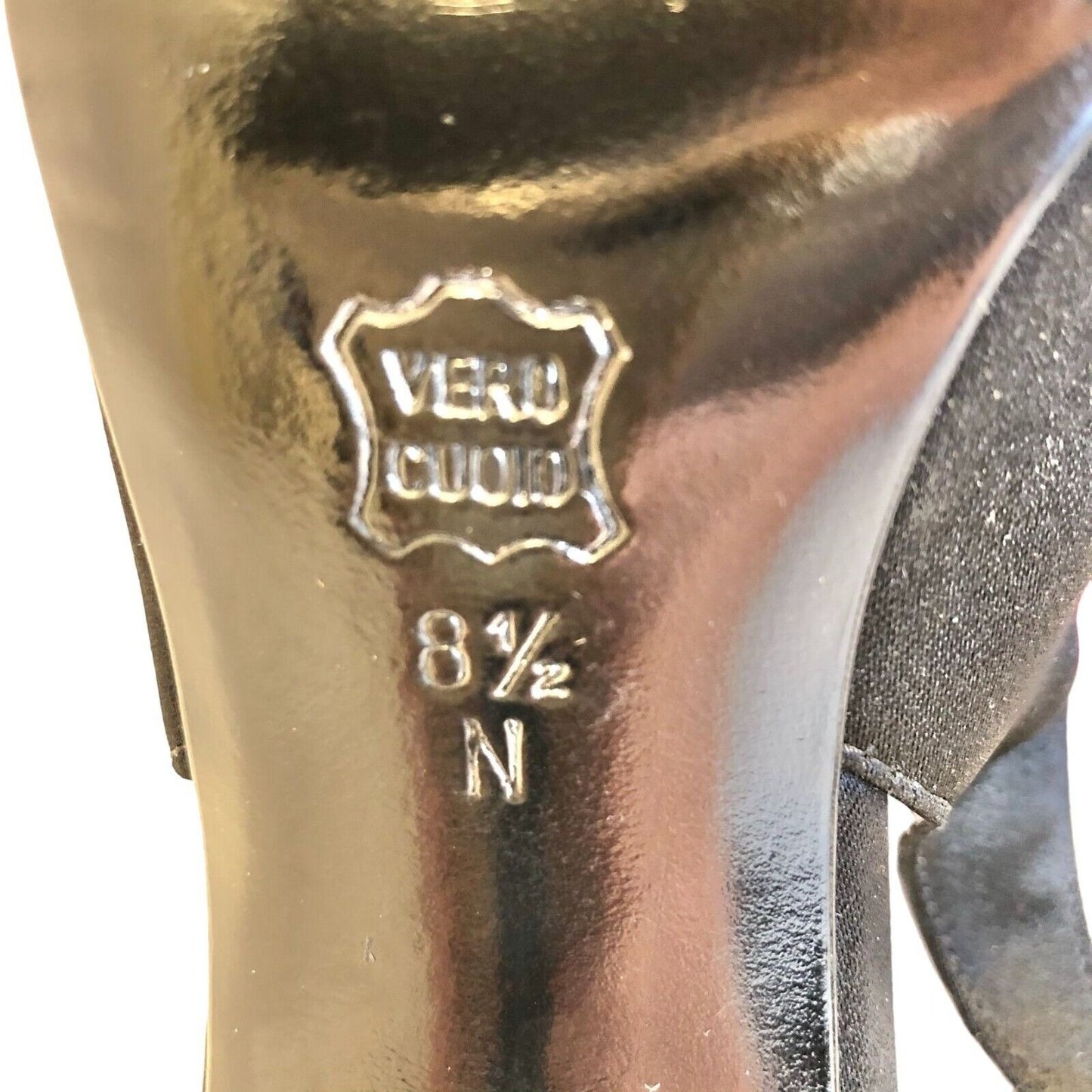 Van Eli Lorilyn Black Satin Womens 8.5 N Slingback Pumps Open Toe Bow Accent