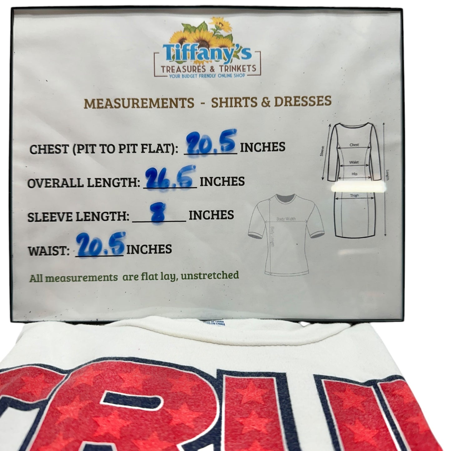 Way To Celebrate! Patriotic T-Shirt L White "True To The Red White And Blue"