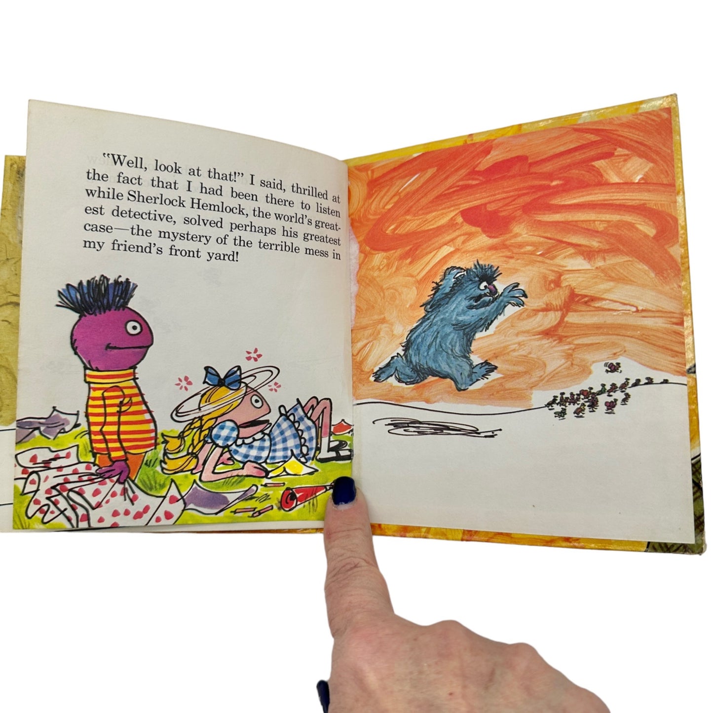 Sesame Street 1972 Sherlock Hemlock The Great Twiddleburg Mystery Hardcover Book