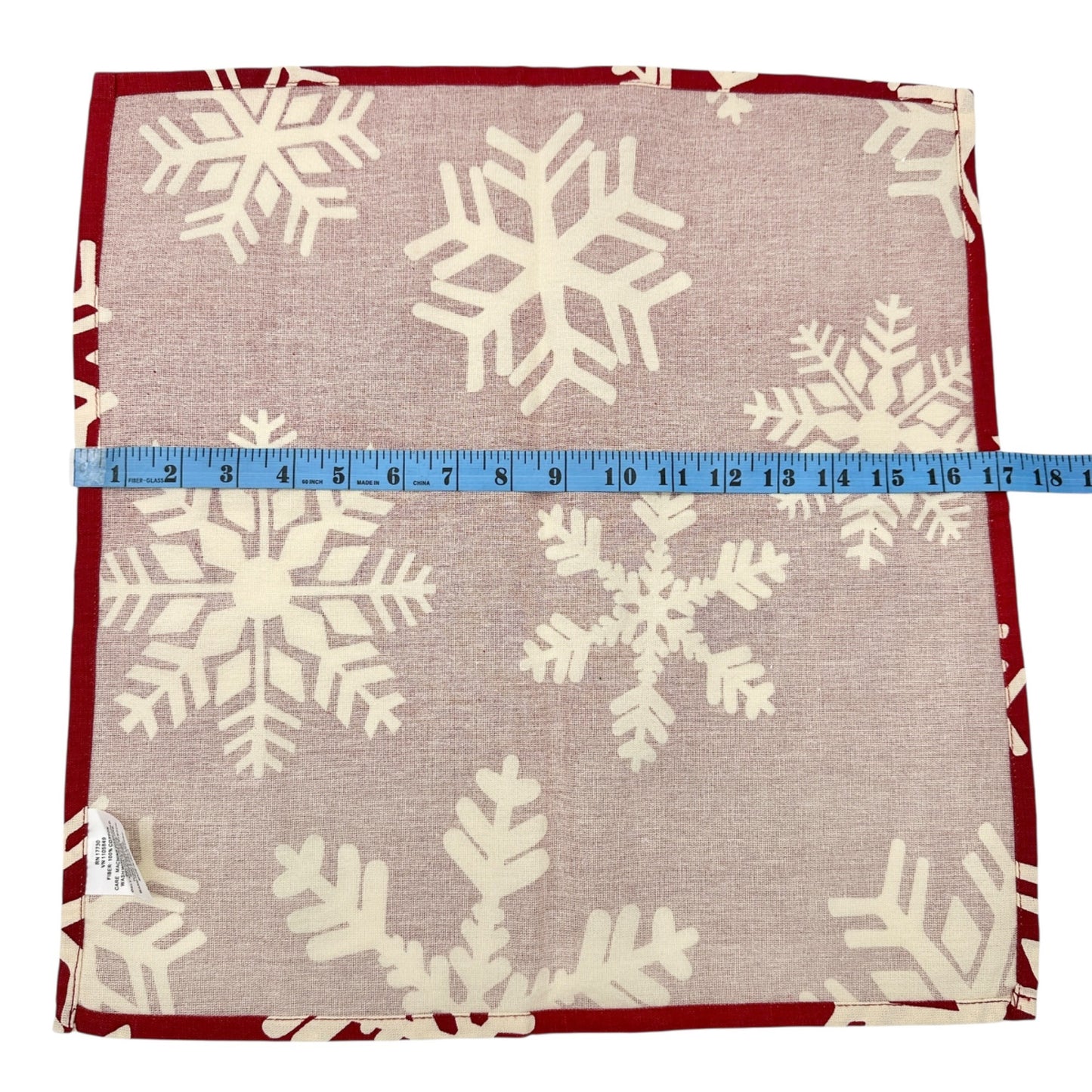 Holiday Red & White Snowflake Napkins Set Of 8 17x18 Cotton By Target Winter