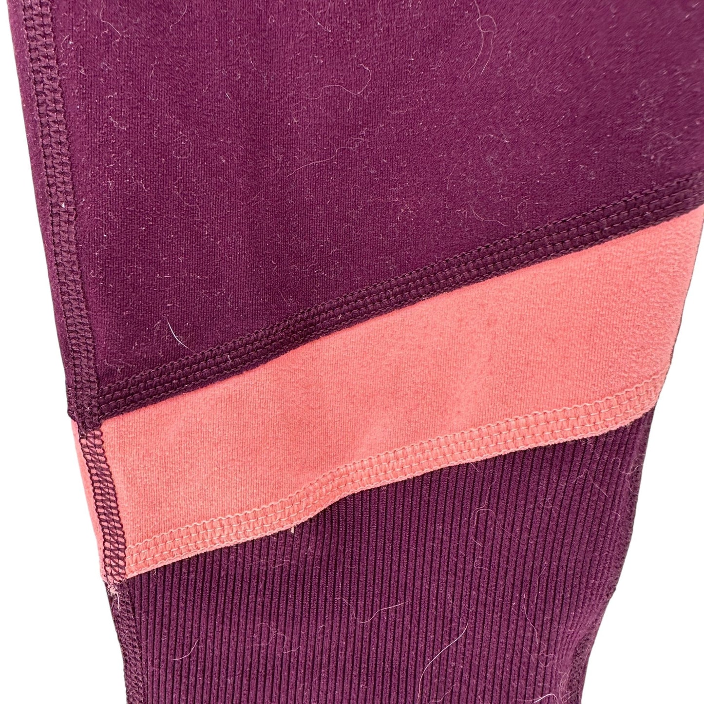 DSG Leggings Womens Large Maroon and Pink Colorblock Athletic Workout Gear