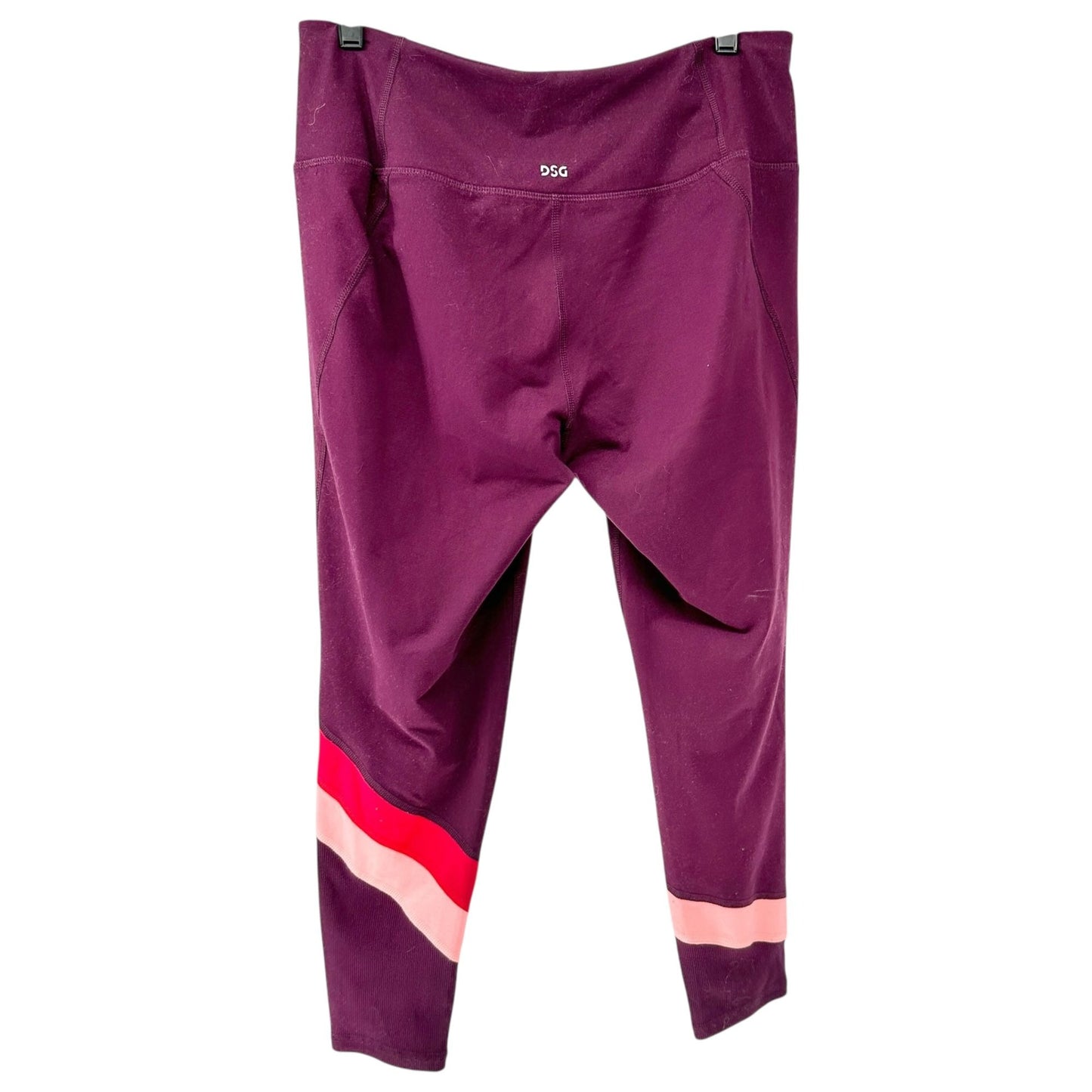 DSG Leggings Womens Large Maroon and Pink Colorblock Athletic Workout Gear
