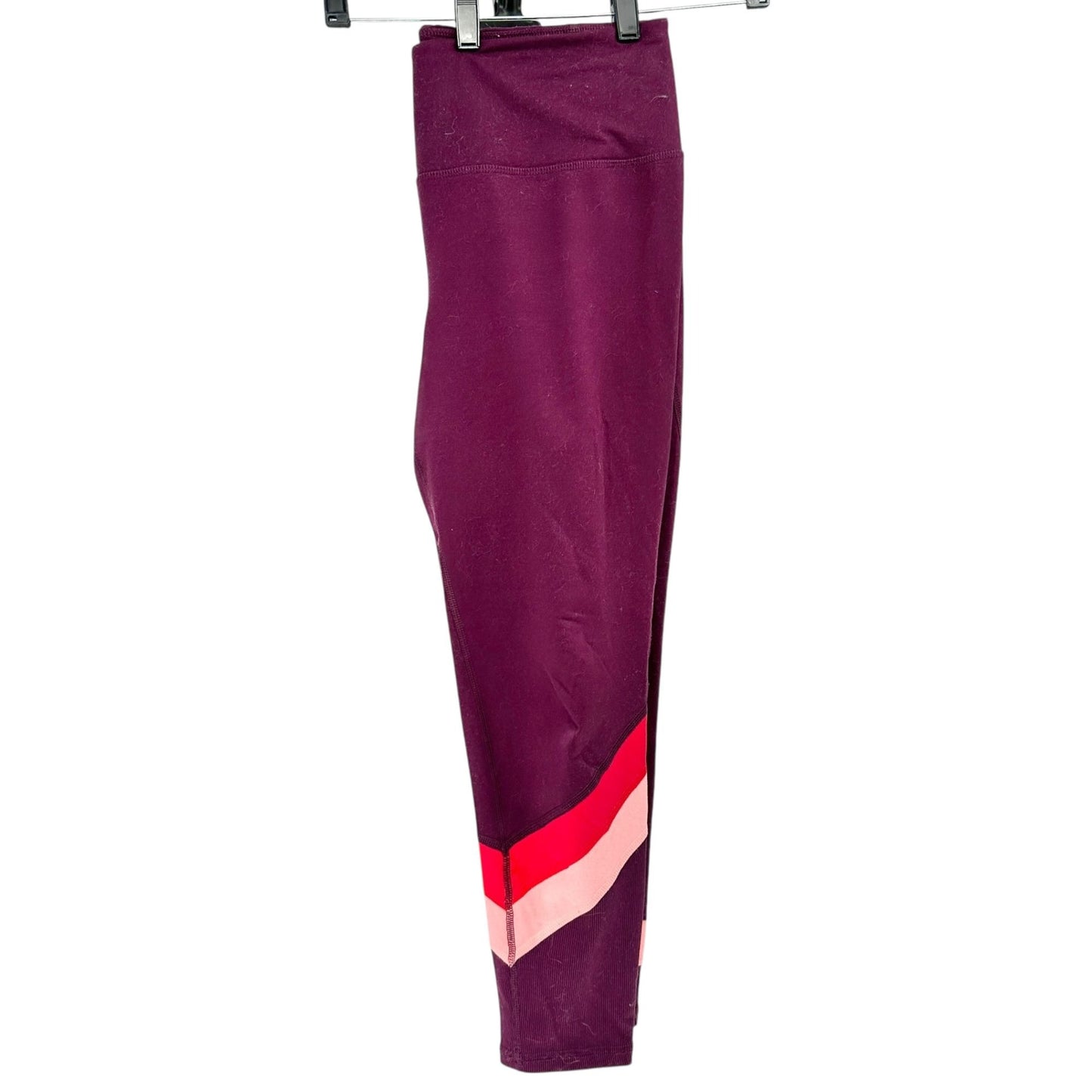 DSG Leggings Womens Large Maroon and Pink Colorblock Athletic Workout Gear
