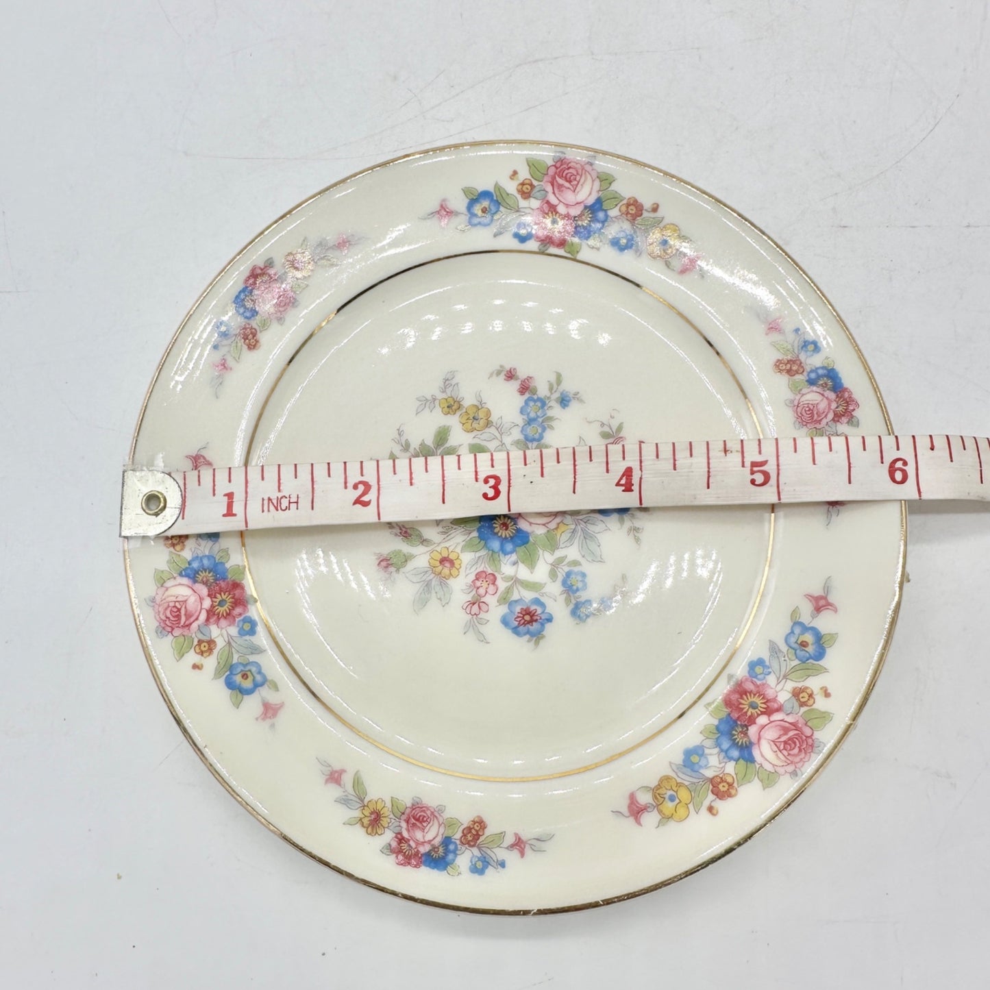Royal Ivory KPM Germany Floral Plates Set of 12 Gold Trim 6 inch Vintage Elegant