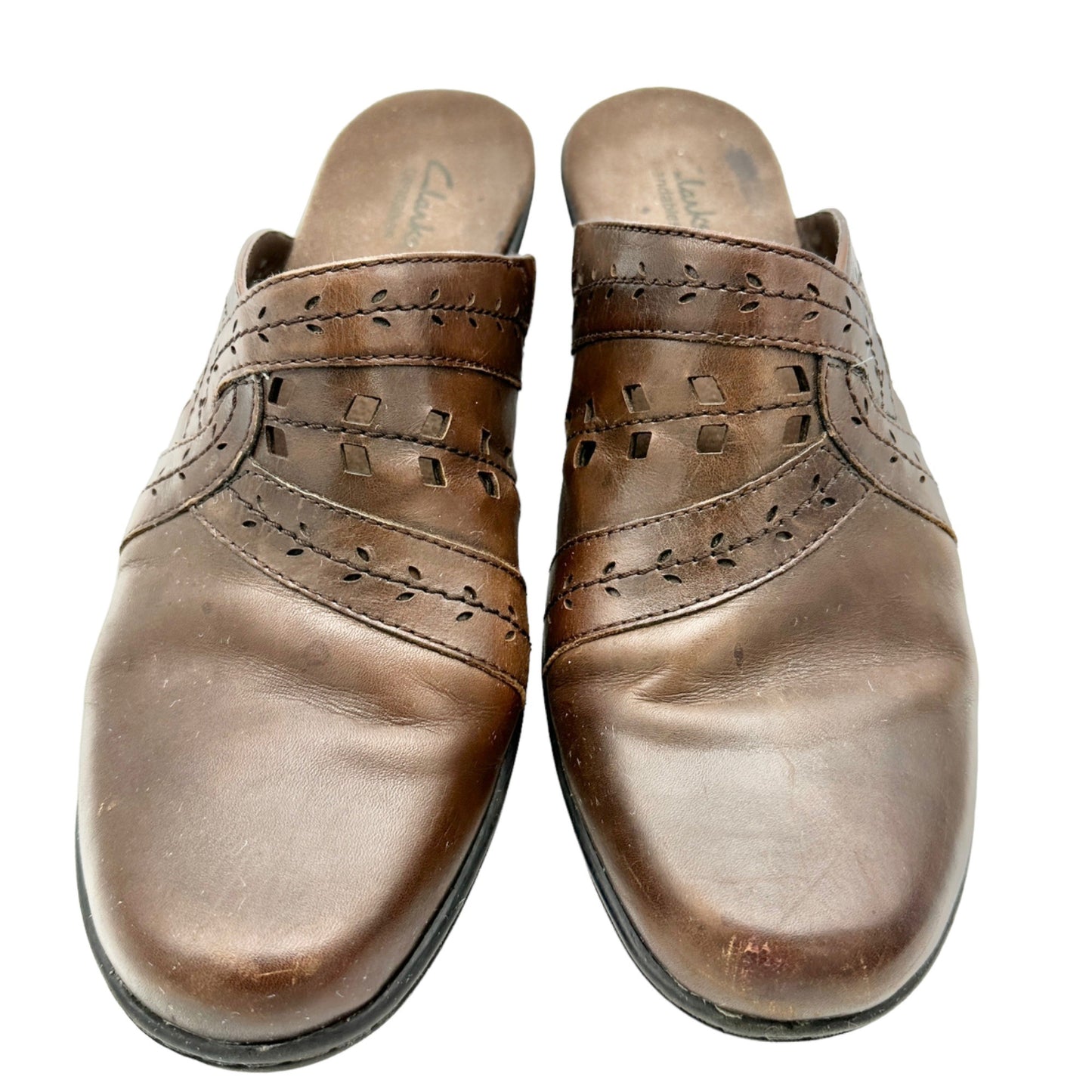 Clarks Bendables Clogs Social Ball 11M Brown Leather