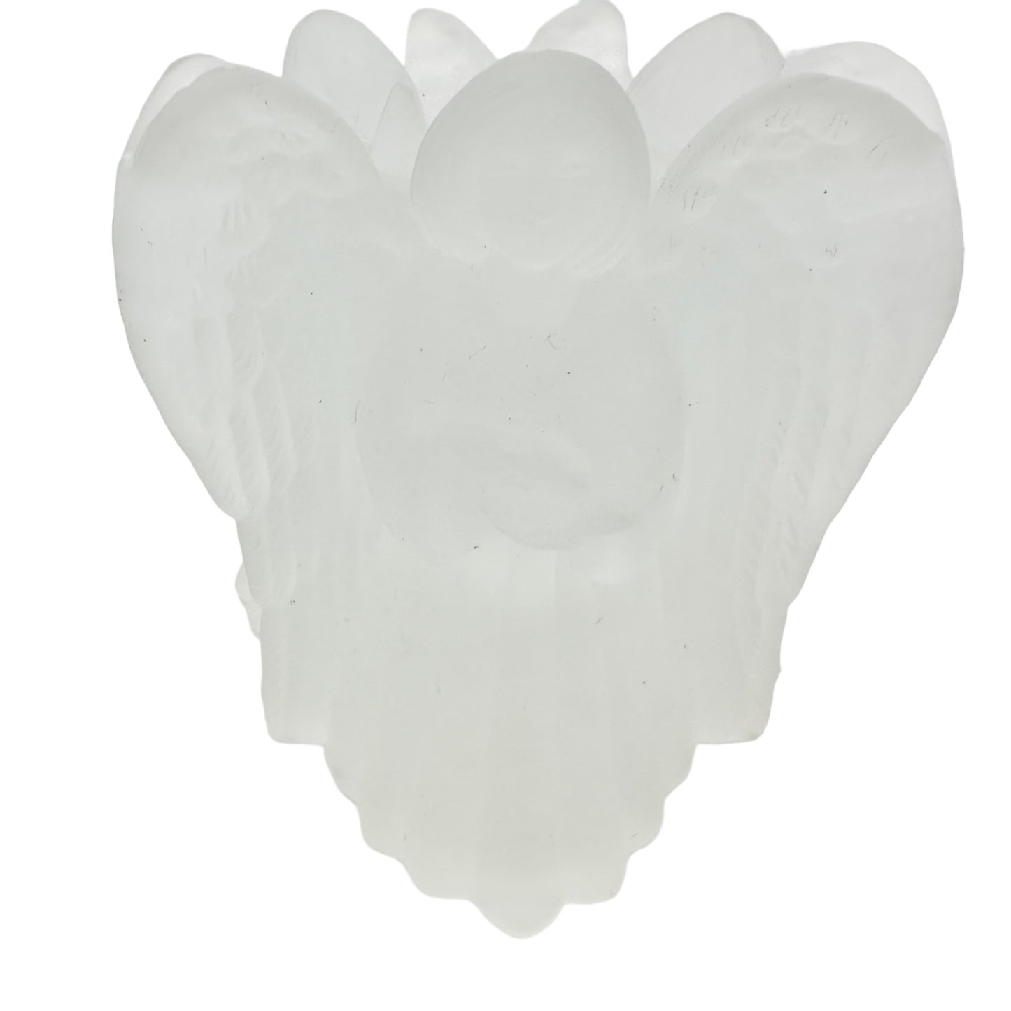 Enesco Glass Angels Candle Holder Frosted Votive 3 sided 4 x 4 x 4 in Box