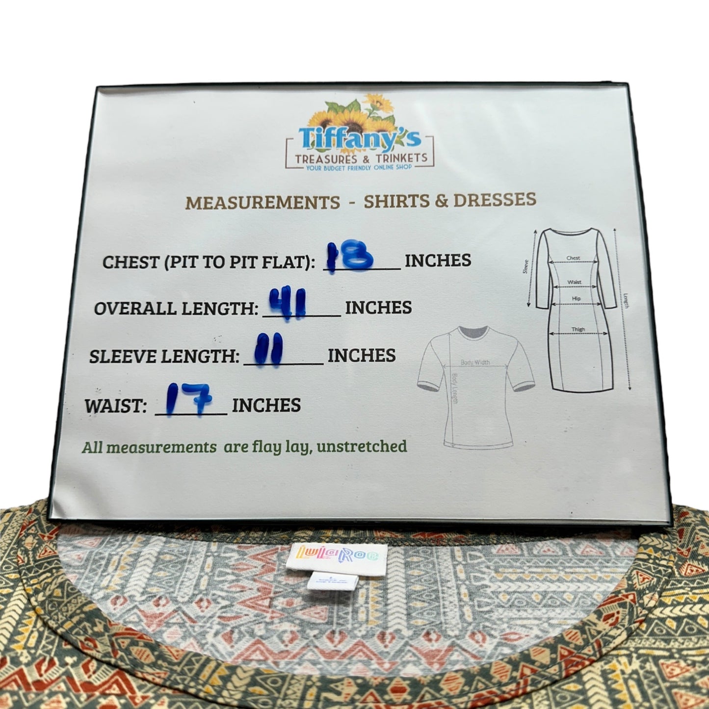 LuLaRoe Retired Julia Dress L Graphic Print Olive Green SS Form Fitting NWT