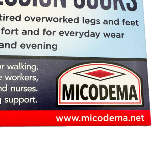 Micodema Premium Grade Compression Socks Wide Calves Black XX-Wide Toeless NIB