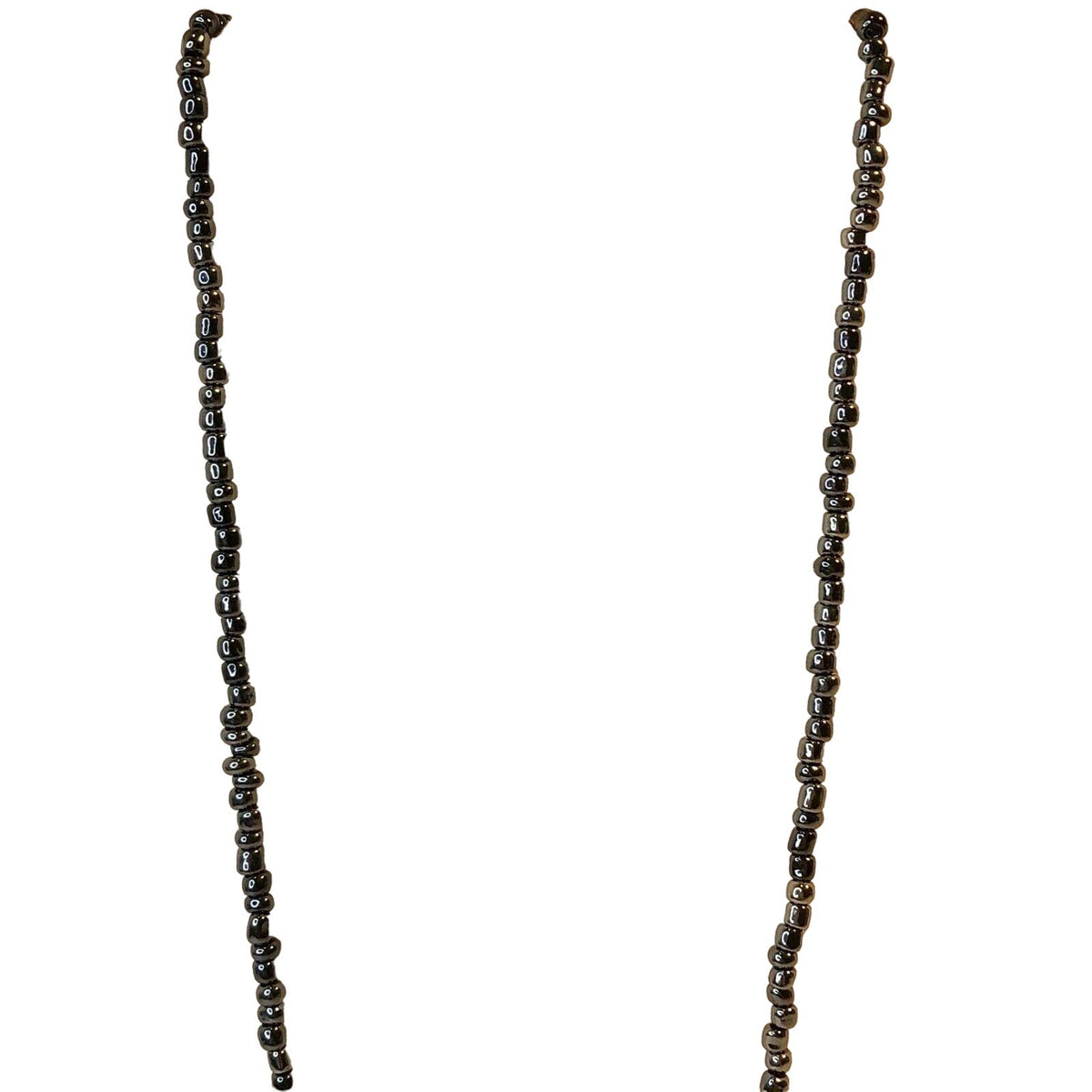 Handcrafted Beaded Necklace Mauve Ceramic Beads With Smaller Pewter Beads NEW