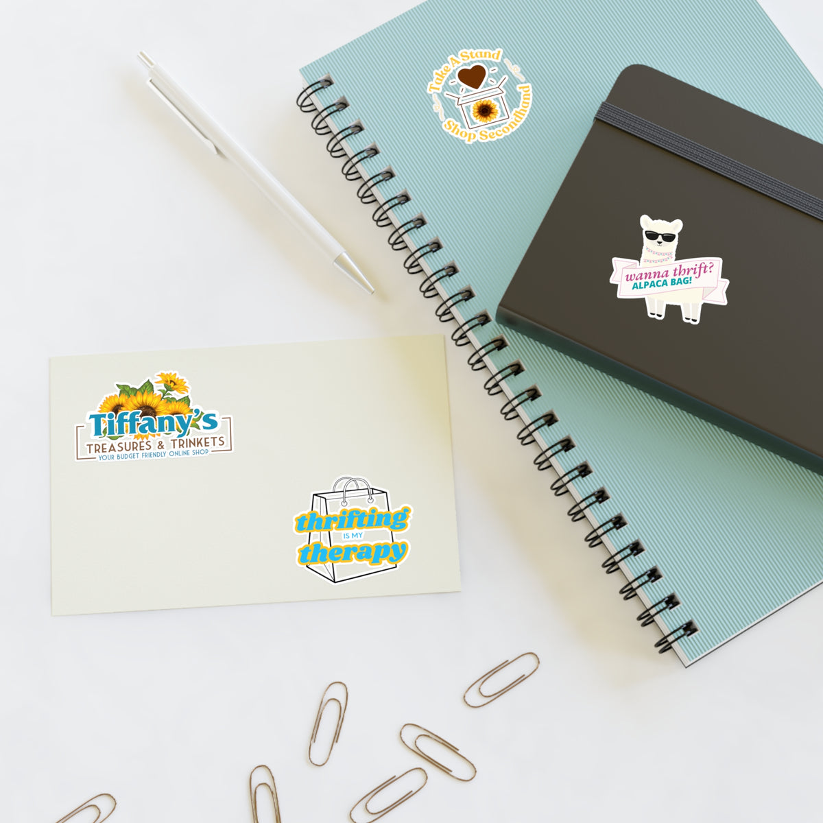 Retro Travel Sticker Sheets - Tiffany's Treasures & Trinkets Thrifting Theme Pack