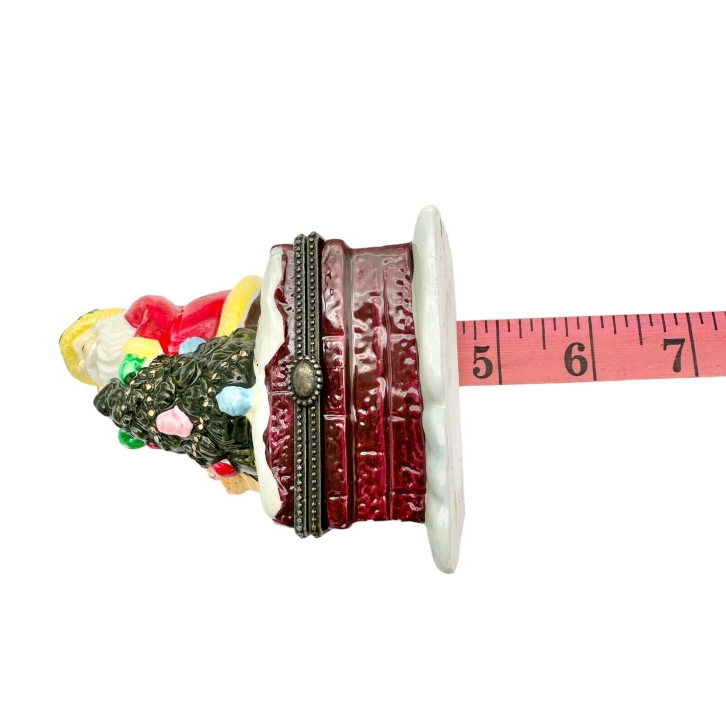 Kurt Adler Christmas Hinged Trinket Boxes Set of 3 Santas Ceramic Each Open