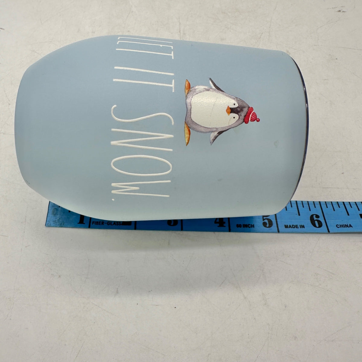 Rae Dunn Let It Snow Penguin Stainless Steel Tumbler and Lid Blue 8 Oz Insulated