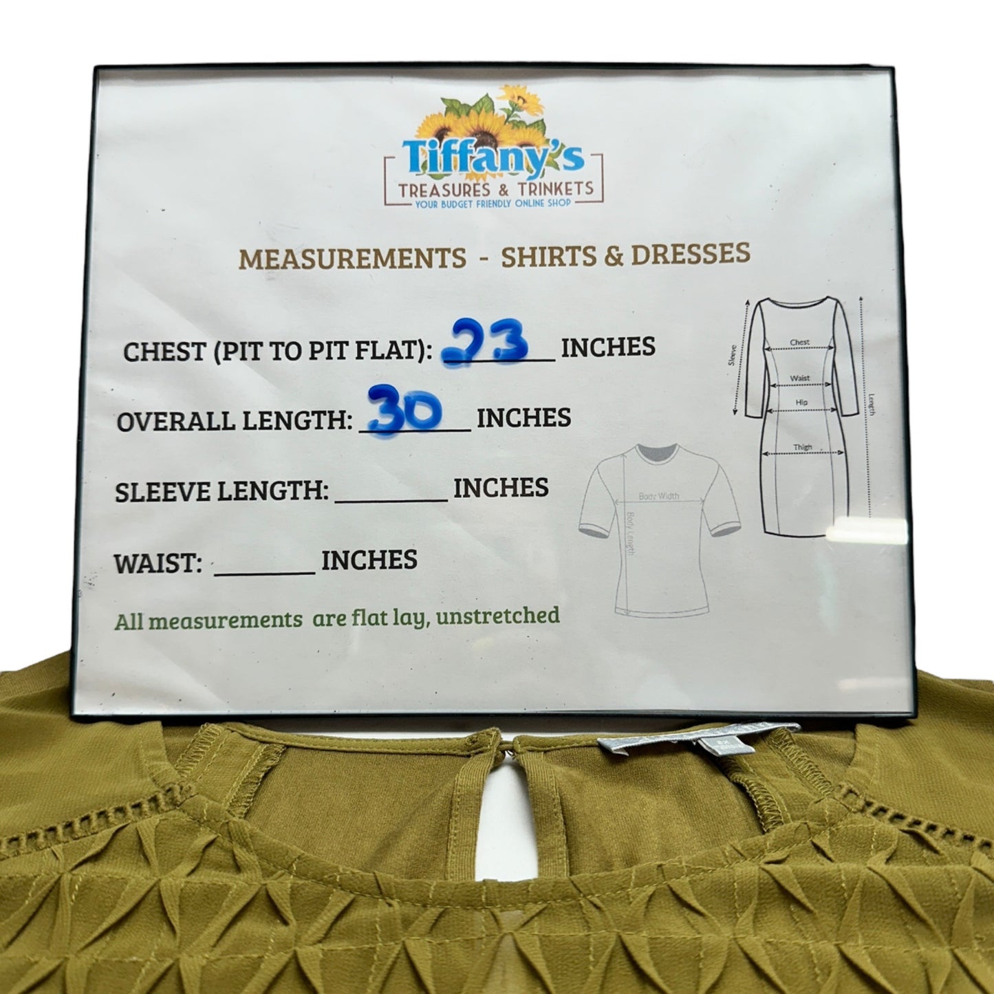 Daniel Rainn Top Womens 2X Sleeveless Smocked Olive Green Keyhole Back Flowy