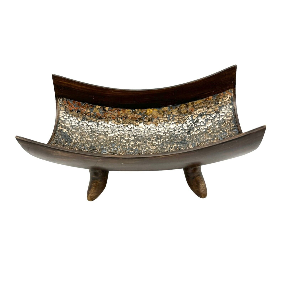 Creativescents Schonwerk Bowl 10 x 5.5 Brown Glass Mosaic Inside With Potpourri