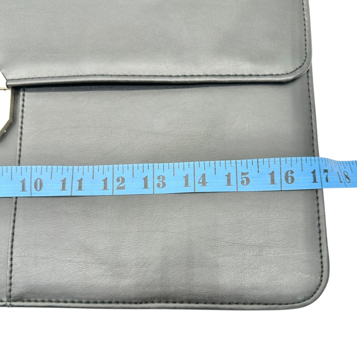 Black Leather Expandable Briefcase With Locking Clasp 17W x 12H x 2.5D