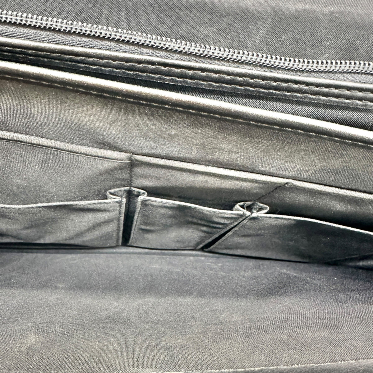 Black Leather Expandable Briefcase With Locking Clasp 17W x 12H x 2.5D
