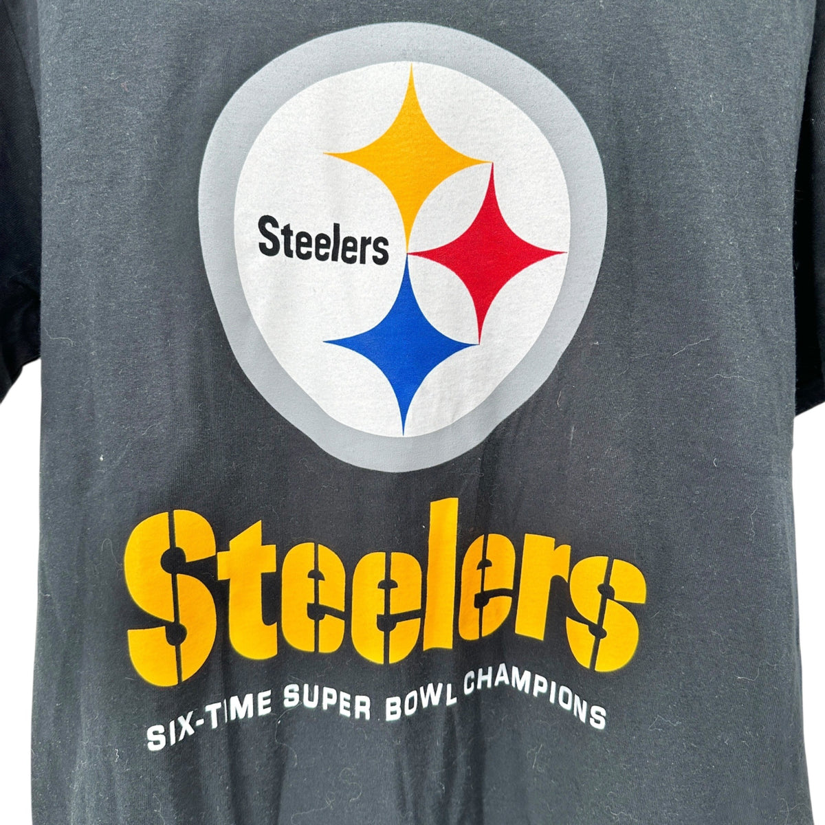 Pittsburgh Steelers Tshirt Size M Six-Time Super Bowl Champion Black NFL Apparel