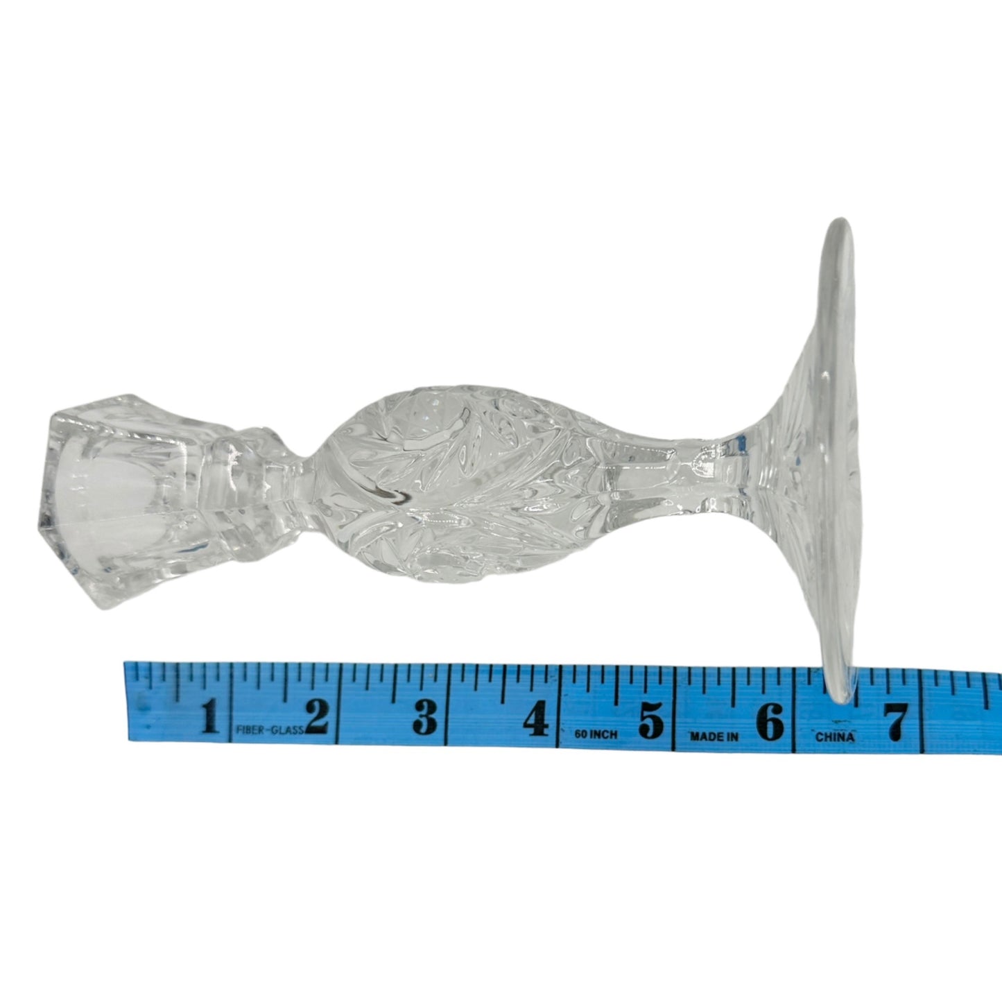 Set of 2 Vintage Taper Crystal Candle Holders 6.5 inch EUC