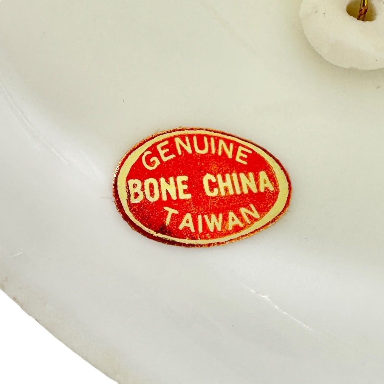 Holiday Greetings Bell Genuine Bone China With Holly Pattern and Gold Trim 5" H