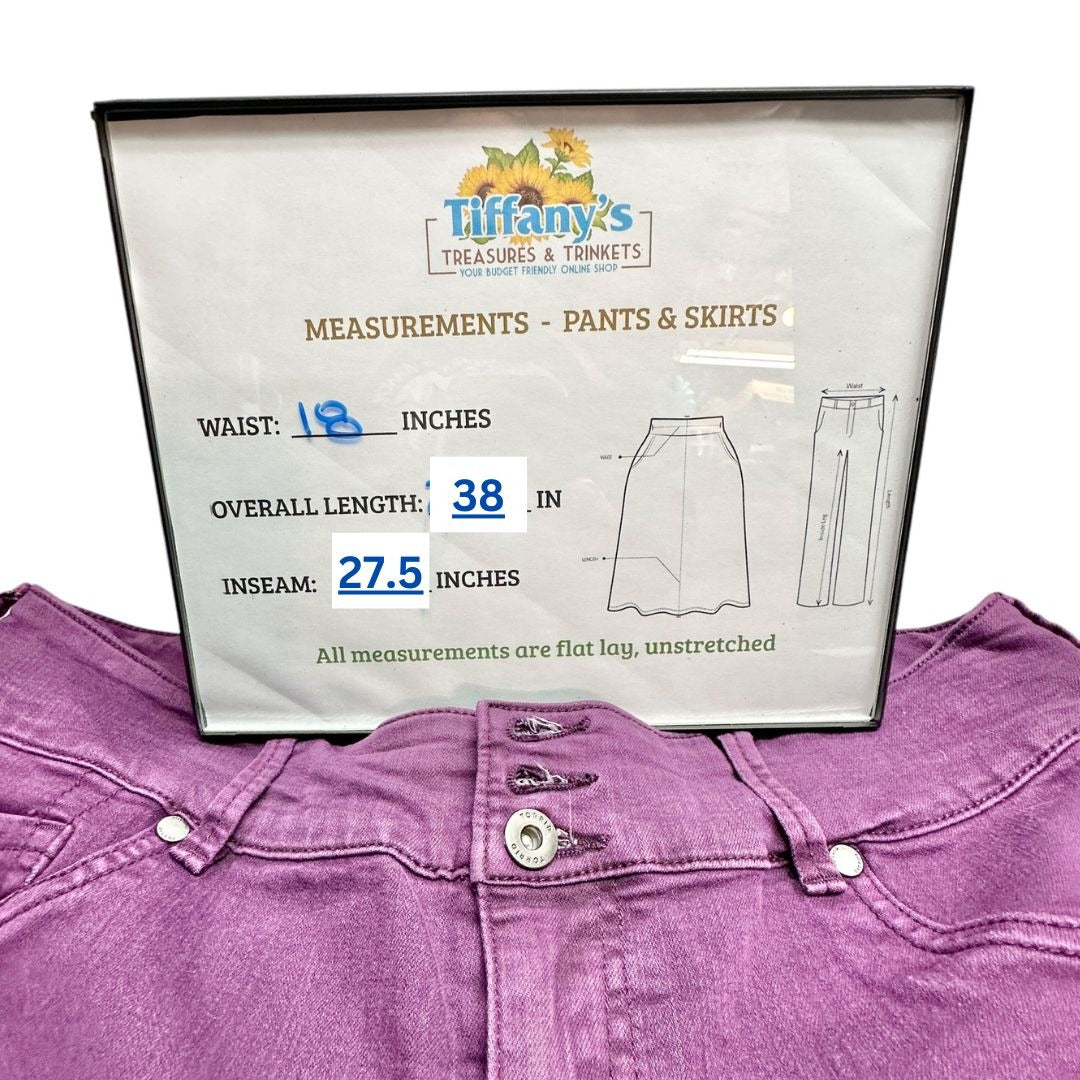 Torrid Denim Jeggings Womens 18R Purple 3 Button and Zip Fly Pockets