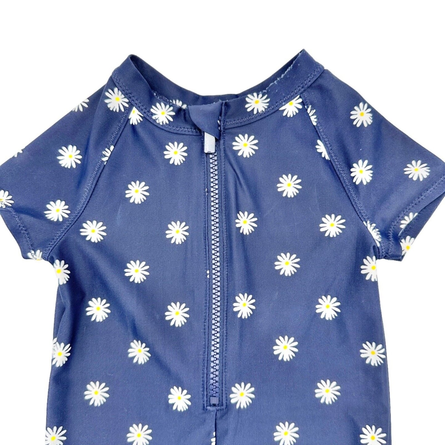 Old Navy 18-24 mos Swimsuit Navy with Daisy Design Full Coverage 3/4 Zip