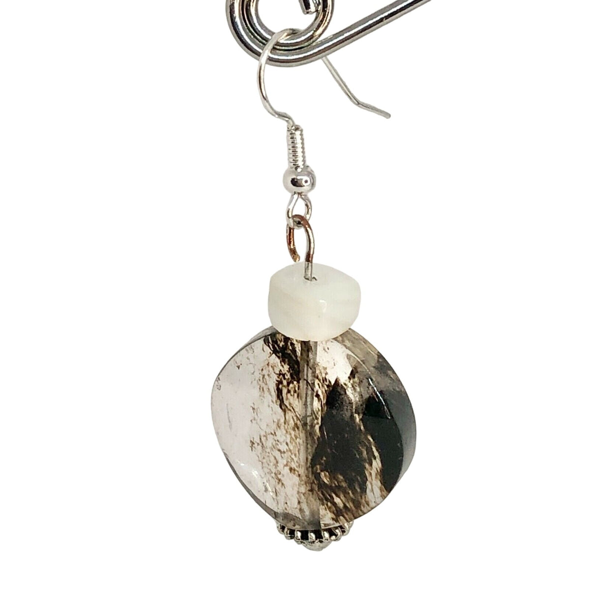 Handcrafted Dangle Earrings Unique Marble-Effect Glass Lightweight & Stylish