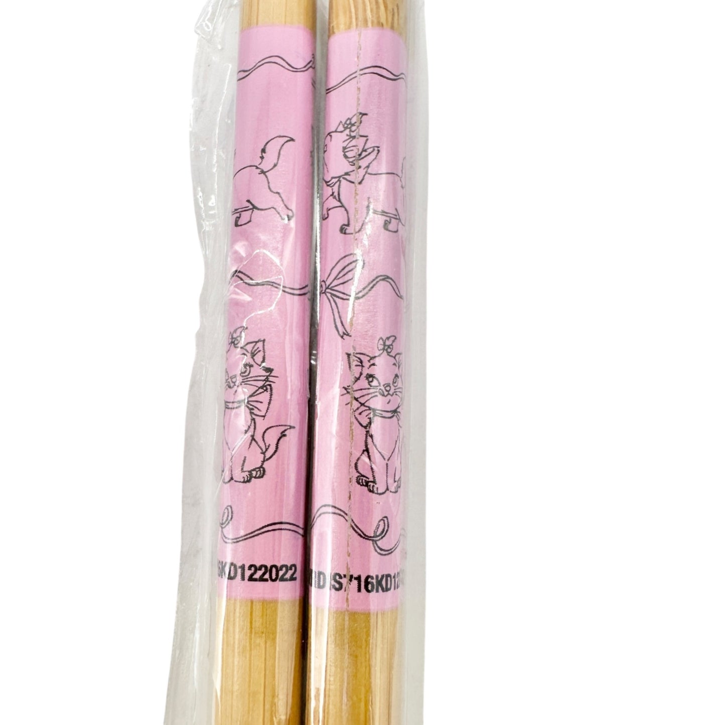 Disney Marie Aristocats Ceramic Ramen Bowl and Chopsticks Set White Pink Dots