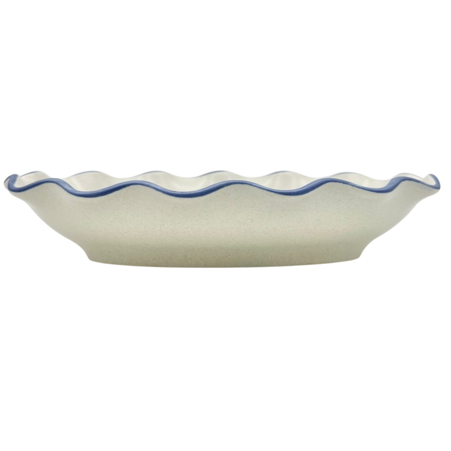 Pfaltzgraff Oval Scalloped Ceramic Bowls Set Of 4 Stone Blue Floral and Trim 9x5