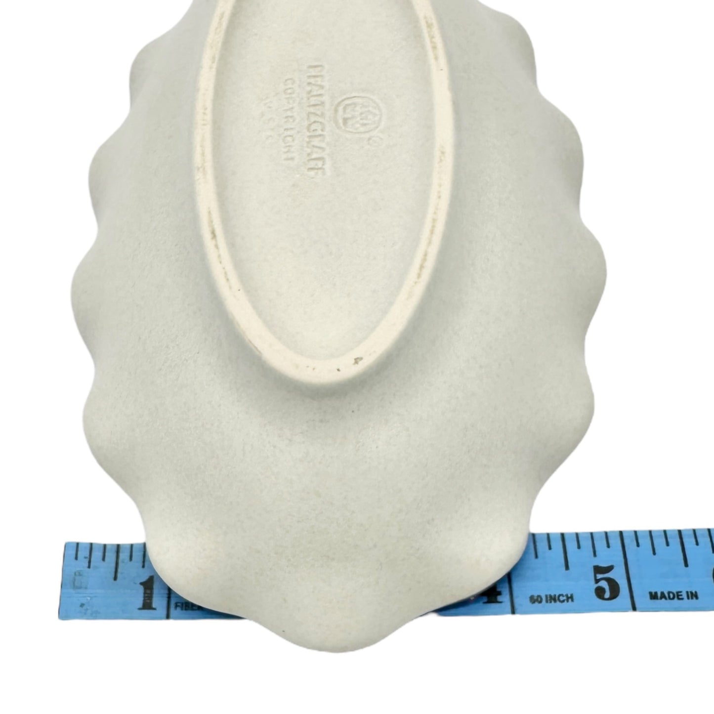 Pfaltzgraff Oval Scalloped Ceramic Bowls Set Of 4 Stone Blue Floral and Trim 9x5