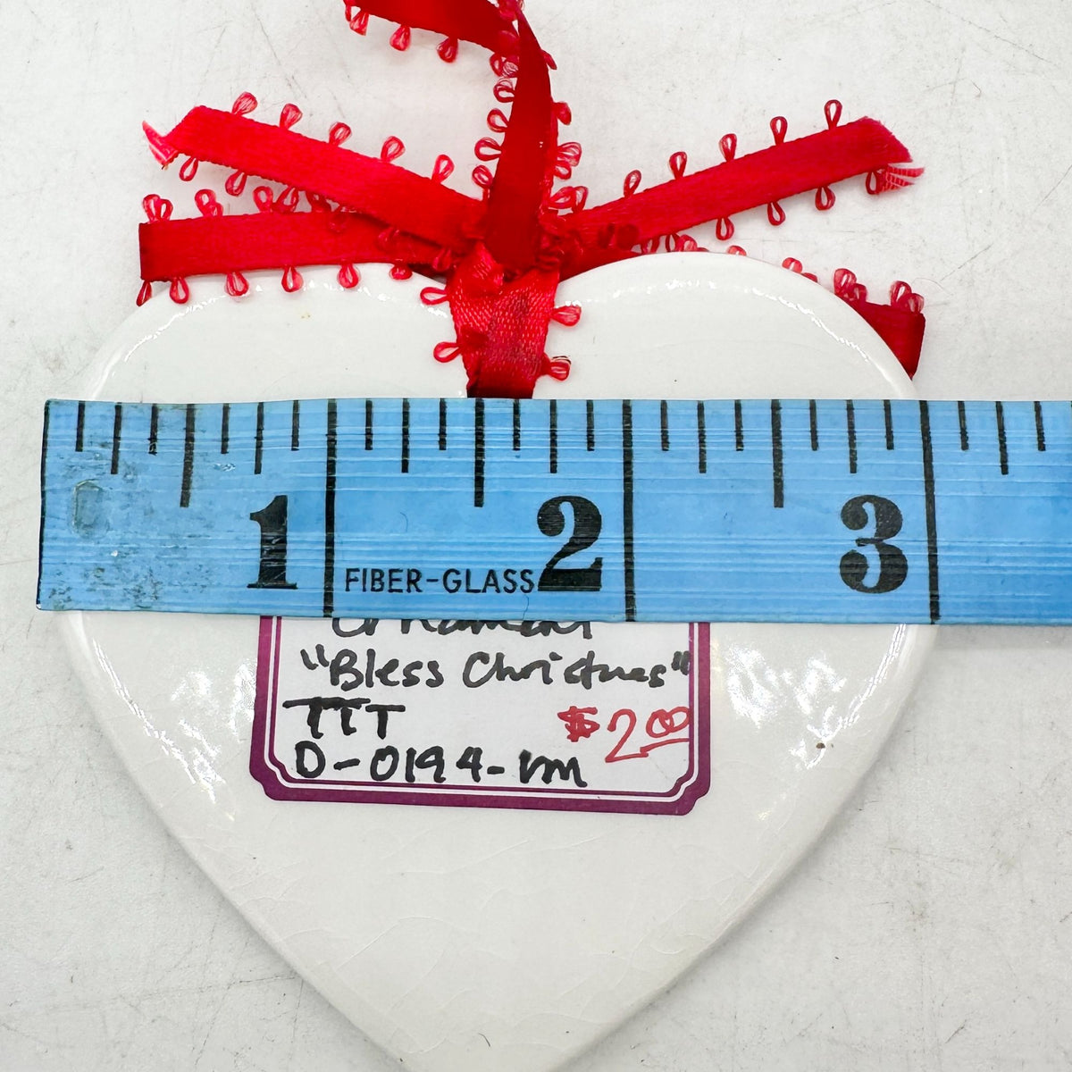 Wishing You a Blessed Christmas Ceramic Heart Shaped Ornament 3"