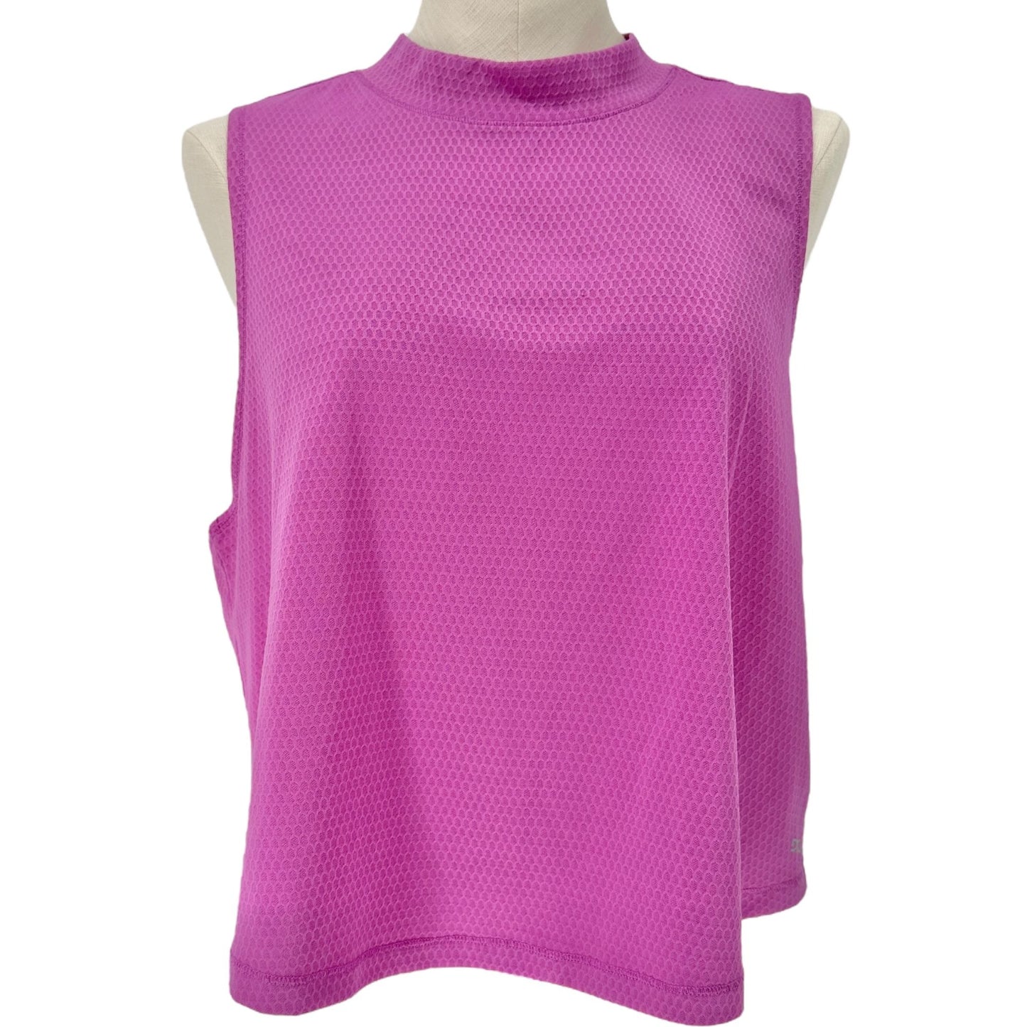 DSG Mesh Tank Top Womens XL PInk Lightweight Athletic Poly Sleeveless High Neck