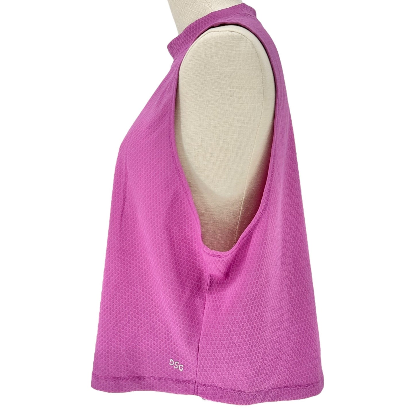 DSG Mesh Tank Top Womens XL PInk Lightweight Athletic Poly Sleeveless High Neck