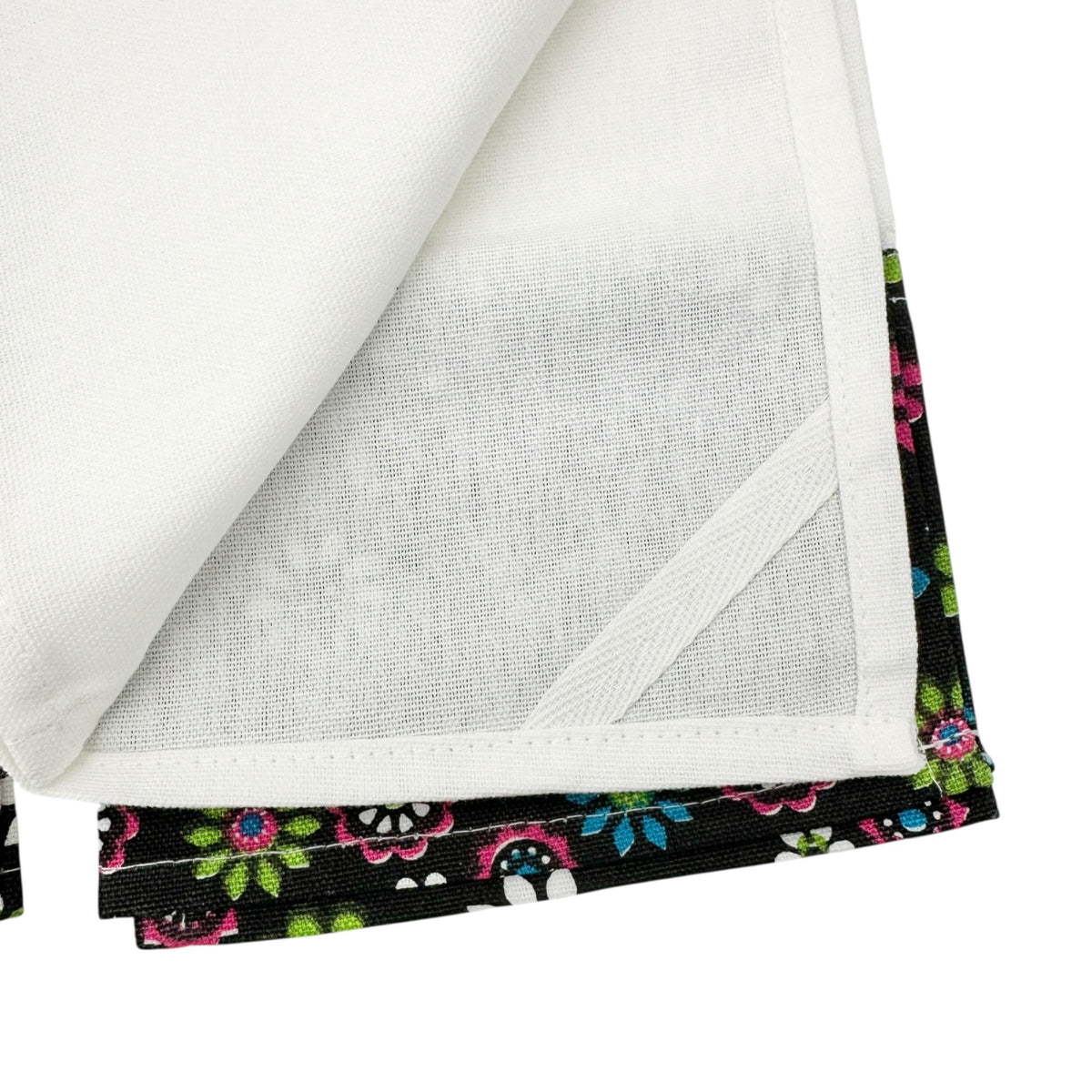 Day Of The Dead Embroidered Kitchen Towels Floral Trim Set Of 2 Sugar Skulls