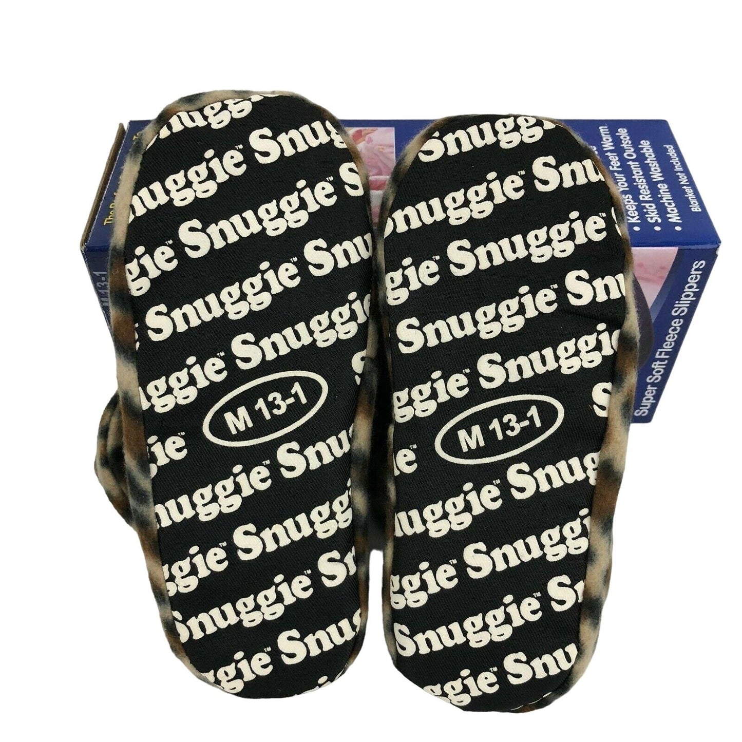 Snuggie Leopard Print Fleece Slippers M 13-1 Soft Cozy Indoor Footwear Plush