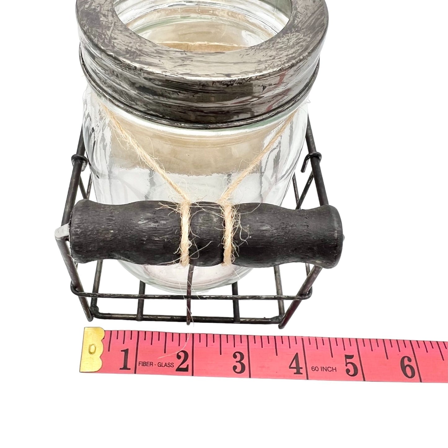 Rae Dunn Home Essentials 3 Glass Jars in Wire Basket Set CHERISH LOVE BLESSED