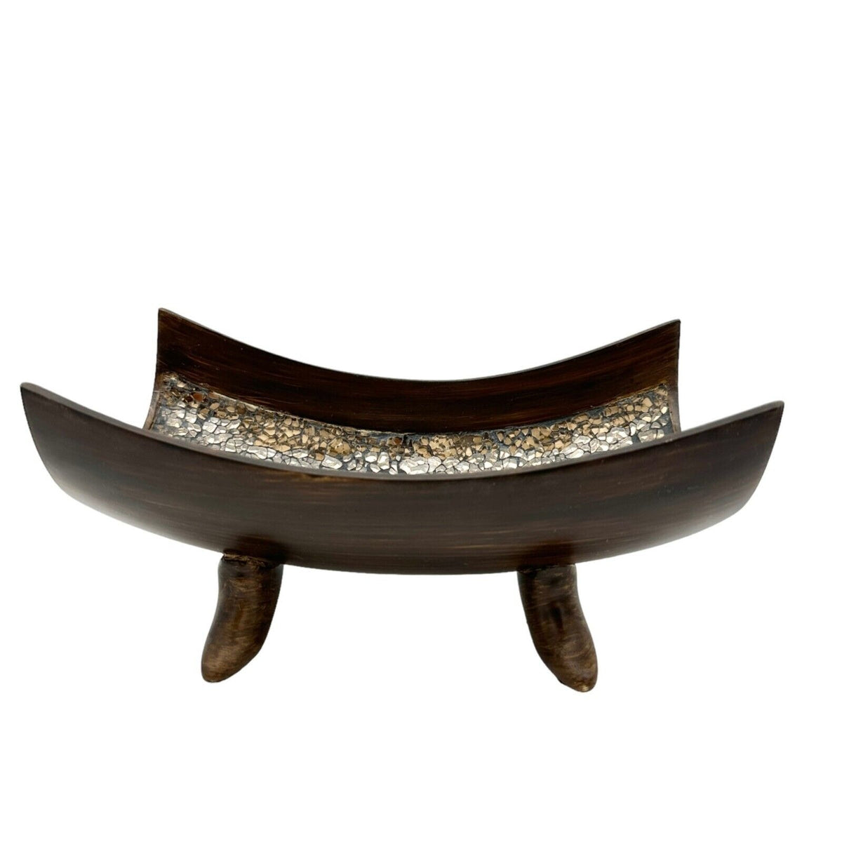 Creativescents Schonwerk Bowl 10 x 5.5 Brown Glass Mosaic Inside With Potpourri