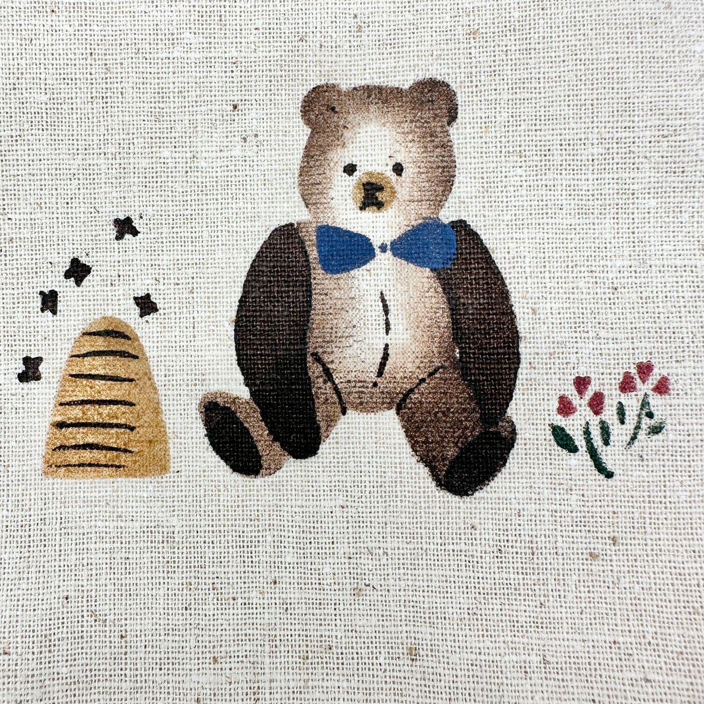 Handcrafted Alices Country Cottage Teddy Bear Cocktail Napkins Set Of 6 12 x 12