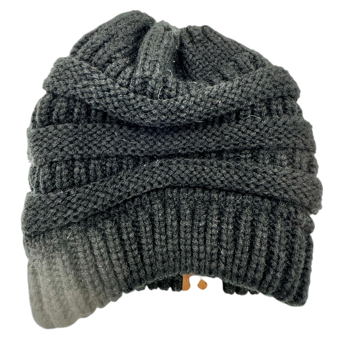 CC Knitted Beanie Hat Plus Stretch Gloves Black Unisex Warm Winter Accessories