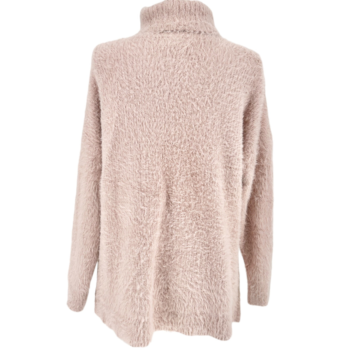 Denise Bidot X Sonoma Fuzzy Knit Turtleneck Sweater 1X Blush Pink Cozy