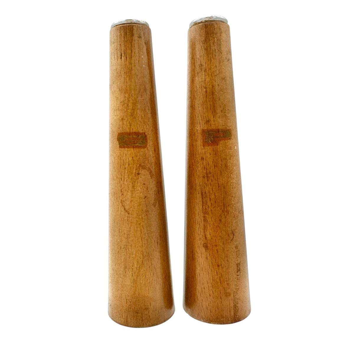 Vintage Mid-Century Modern Simple Elegant Teak Salt and Pepper Shakers 6.5"