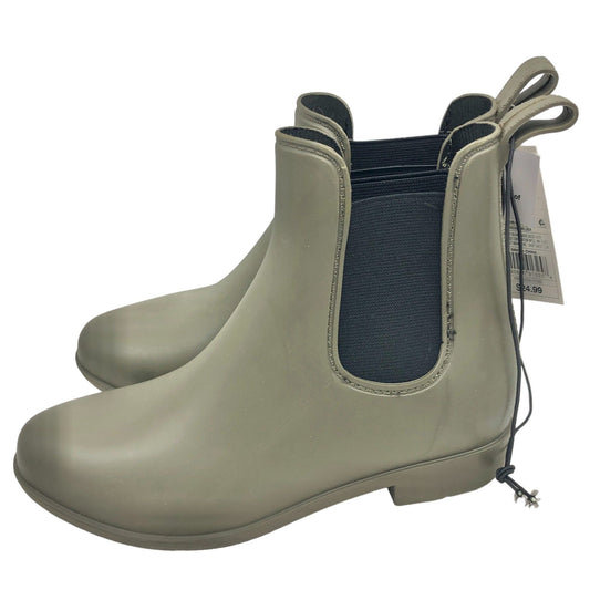 A New Day Chelsea Rain Boots Green Womens 6 Waterproof NEW IN BOX