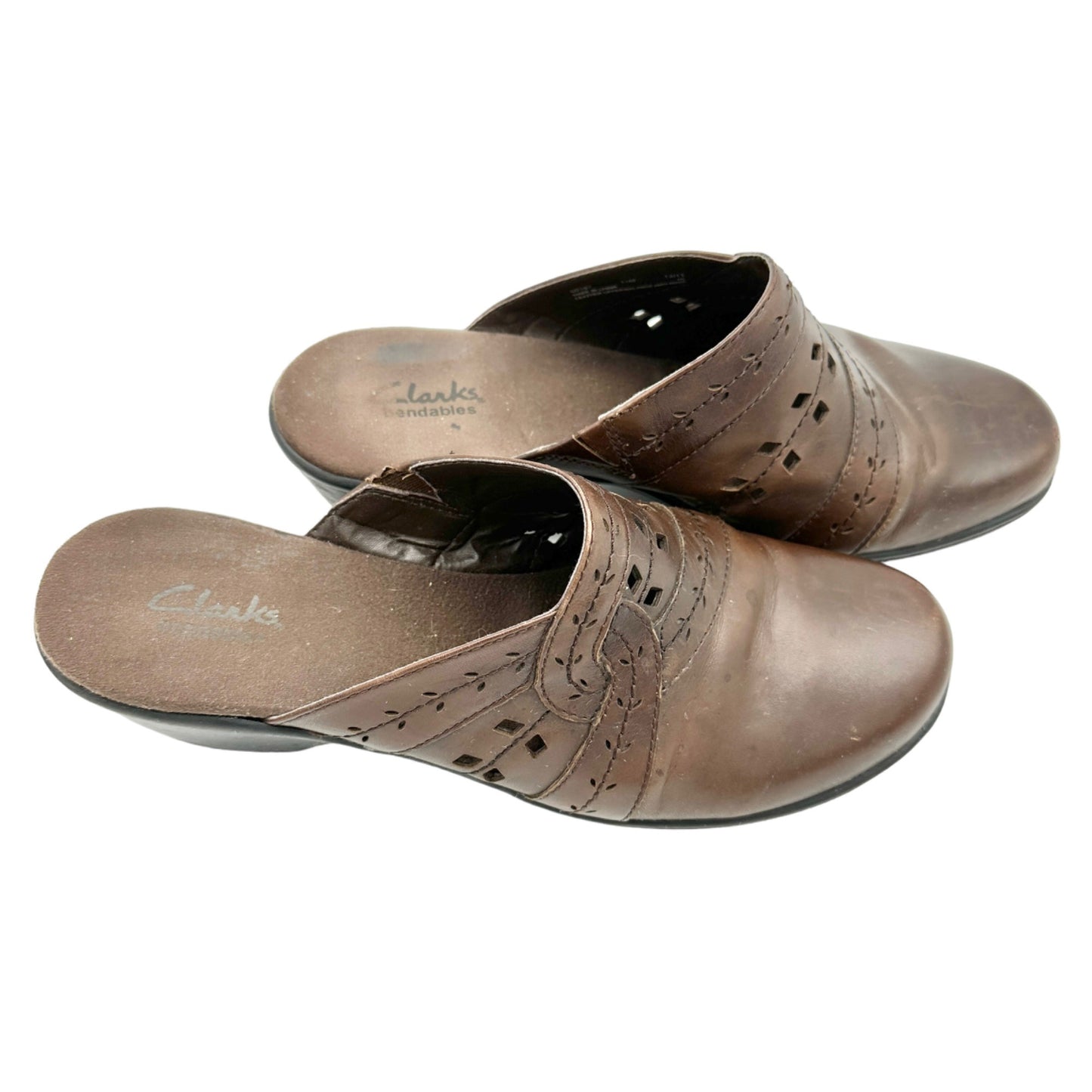 Clarks Bendables Clogs Social Ball 11M Brown Leather