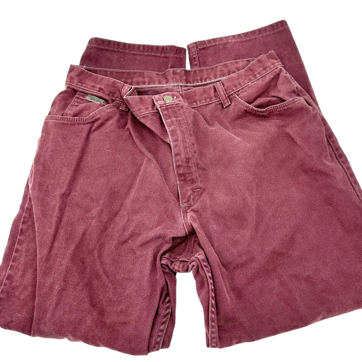 Wrangler Vintage Jeans Women's 18 x 30 Maroon Denim 5 Pocket Zip Button Closure