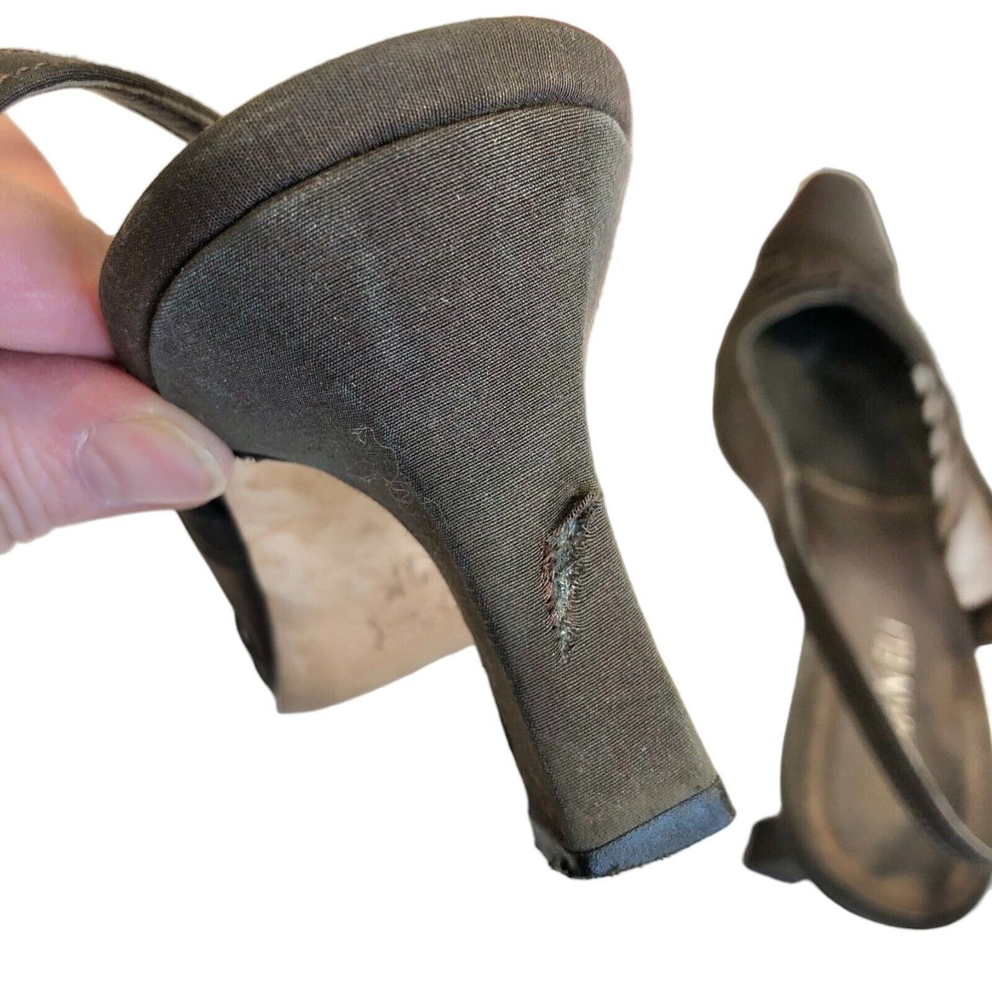 Vintage VANELi Macee Tmoro Pescafab Slingback Heeled Sandal Shoes Brown 8 1/2 N