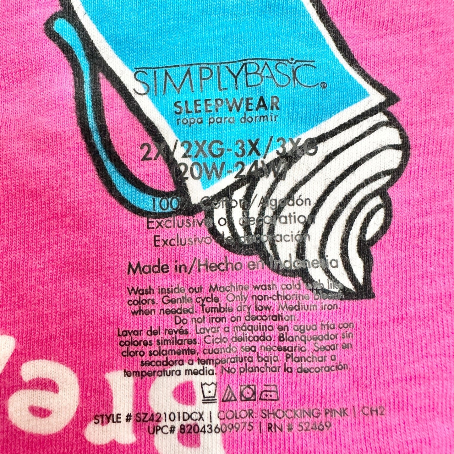 Simply Basic Sleepwear Nightshirt Womens 2X/3X Pink Morning Brew Themed Design