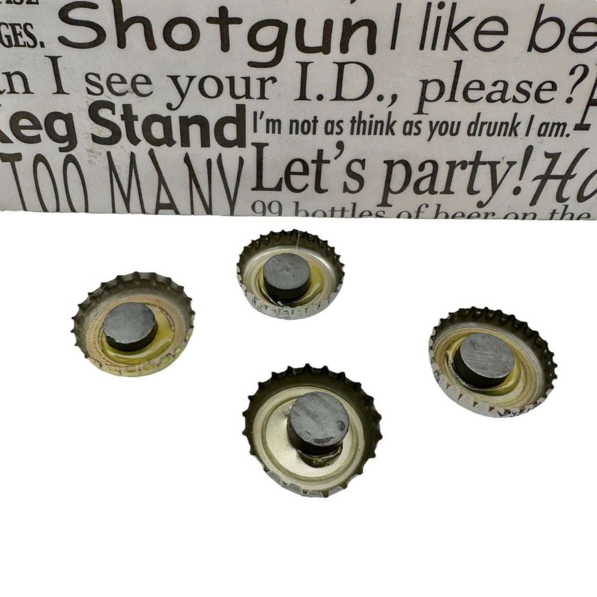 Magnetic Board Frame 5x7 Beer Theme with Bottle Cap Magnets